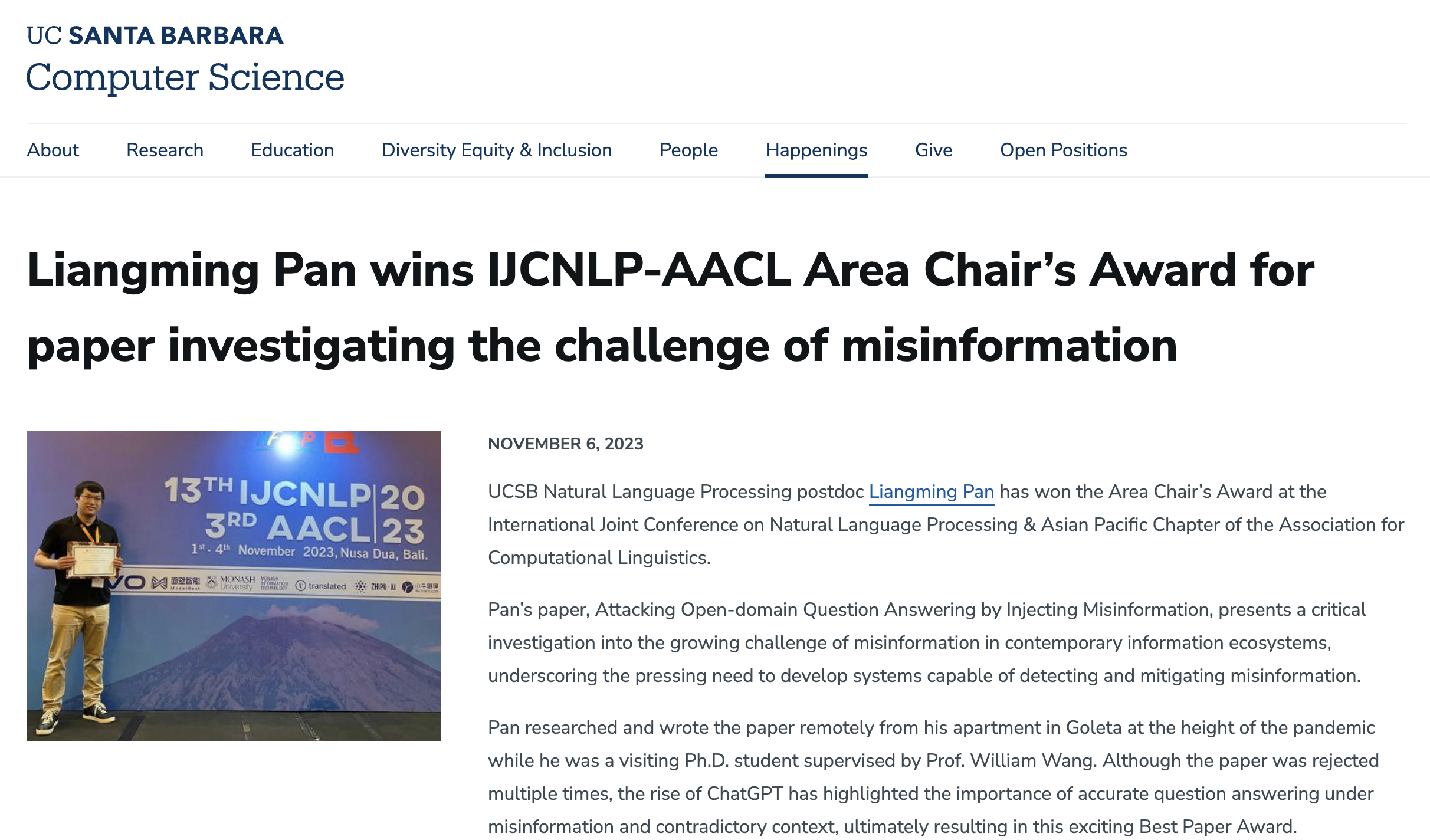 Conference Recognition