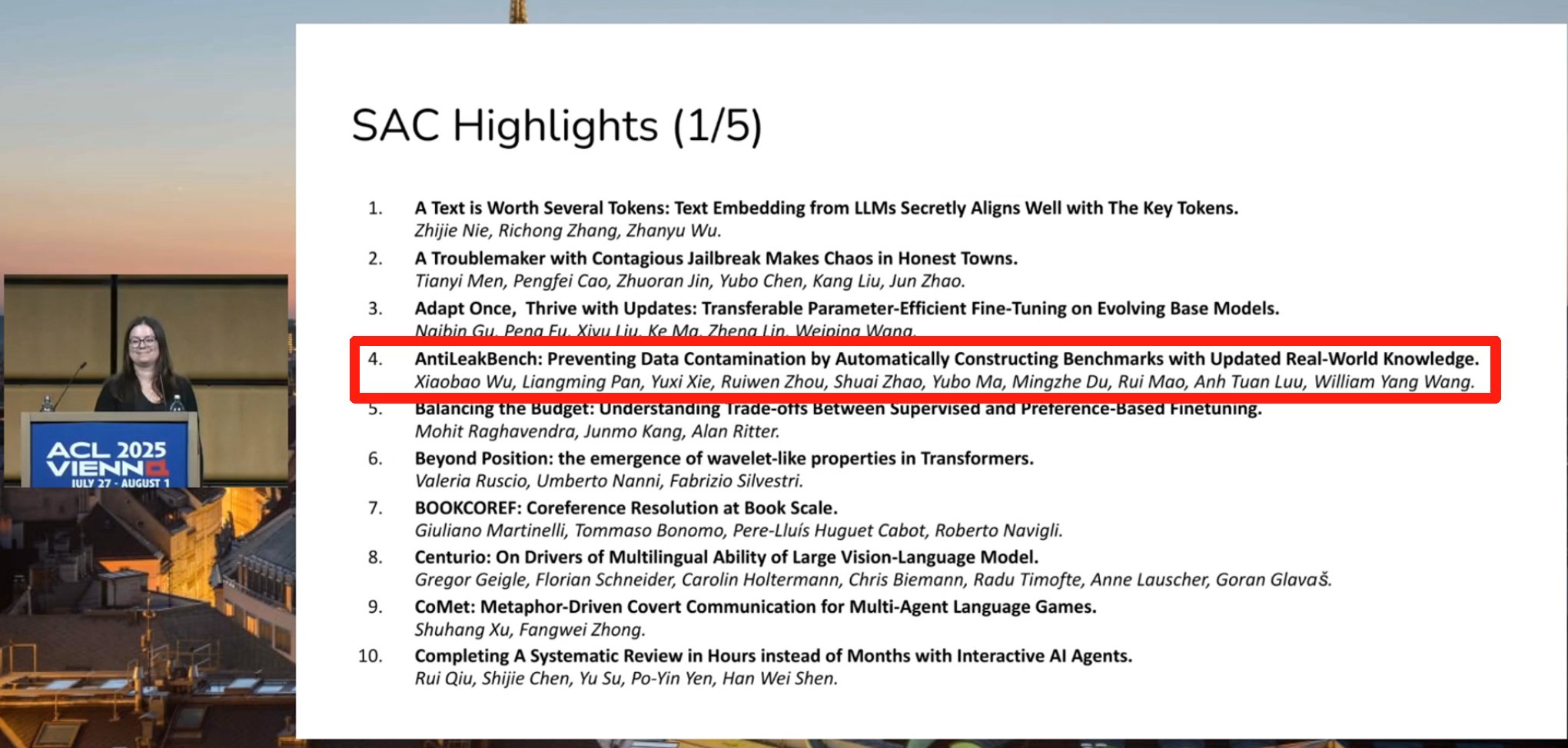 Our Paper Wins the SAC Highlights Award at ACL 2025